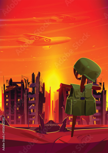 "Explore a detailed vector design capturing the essence of World War history. Featuring iconic symbols, military elements, and evocative imagery, this design reflects the intensity and scale of wartim