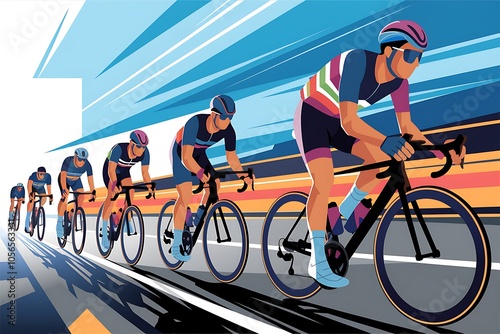 Cycling Race Illustration