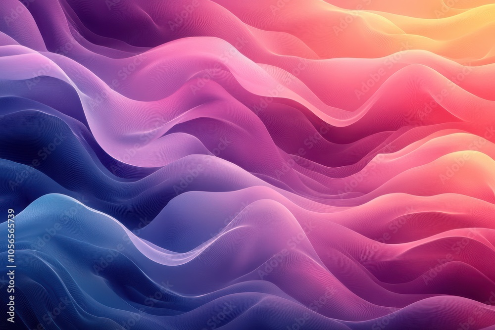 Obraz premium Soft Pink and Purple Wavy Abstract Background