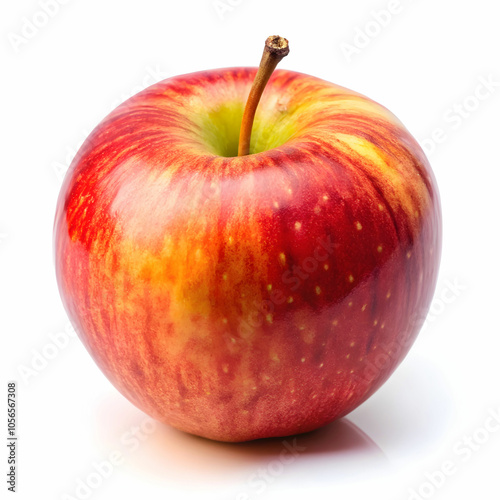 A fresh, vibrant apple displayed against a white background photo