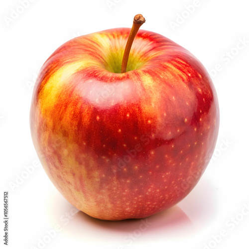 A fresh, vibrant apple displayed against a white background photo