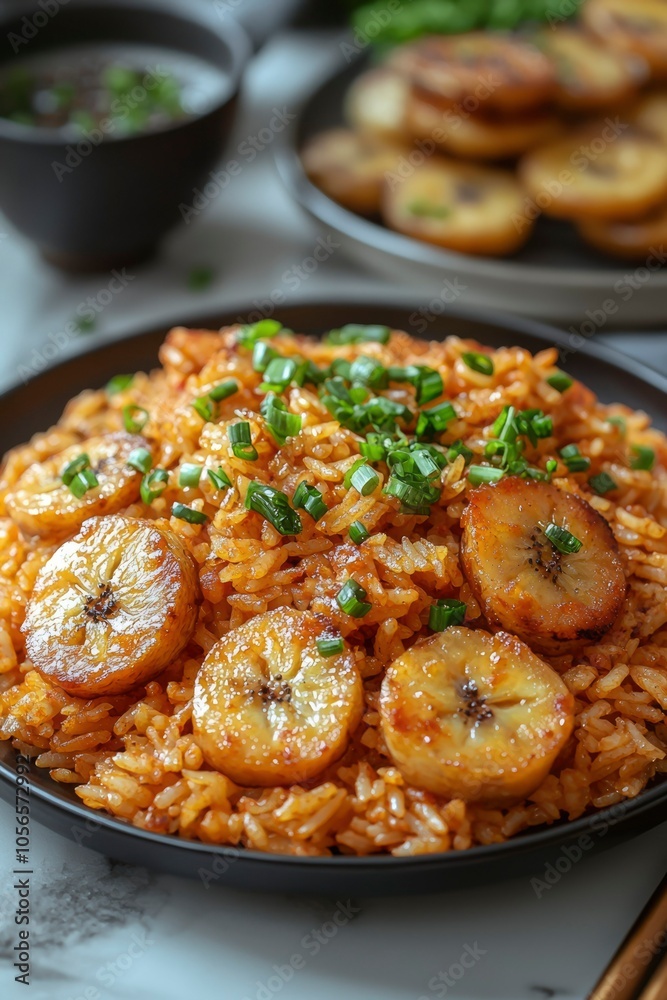 Fried Rice with Caramelized Banana and Green Onions