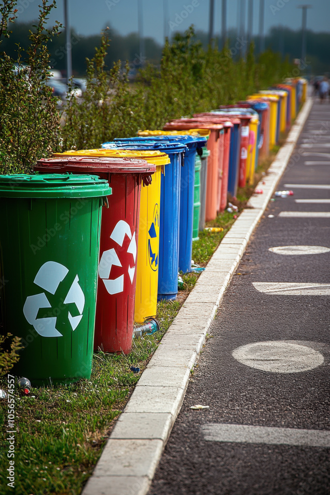 Container trash bin for recycling near grunge wall. Container trash bin for recycling near grunge wall.