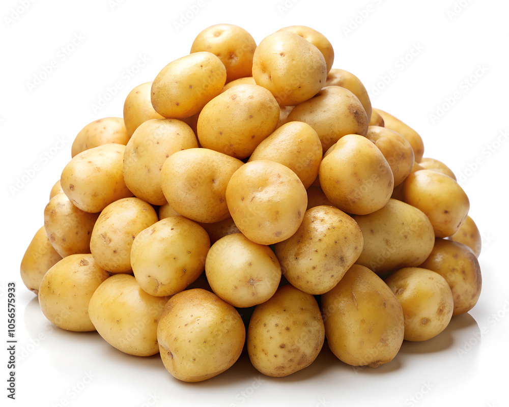 Pile of Small Potatoes Isolated on White Background Pile of Small Potatoes Isolated on White Background