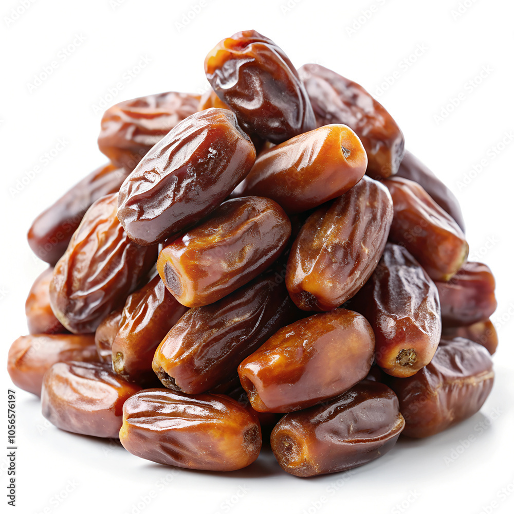 A Pile of Fresh Dates Isolated on a White Background. A pile of fresh plump dates isolated. A Pile of Fresh Dates Isolated on a White Background. A pile of fresh plump dates isolated.