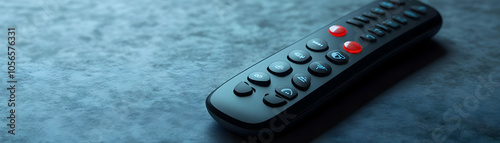 Smart TV Remote Plain Background Copy Space Image | Family Bonding Entertainment Technology | Elegant Design for Modern Living Room | High-Quality Stock Photo Concept for Marketing | Entertainment Dev