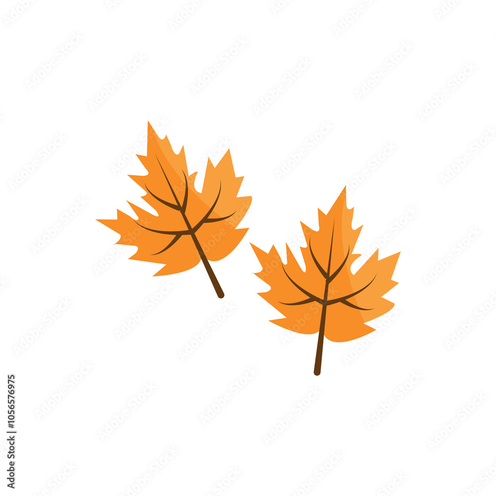Autumn  leaf icon illustration flat