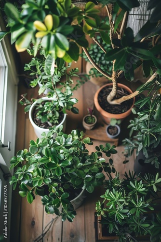 Simple plant decor seen from the top