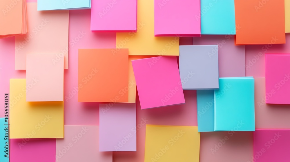 Colorful sticky notes in various shades on a vibrant background, ideal for organization and reminders. Colorful sticky notes in various shades on a vibrant background, ideal for organization and reminders.