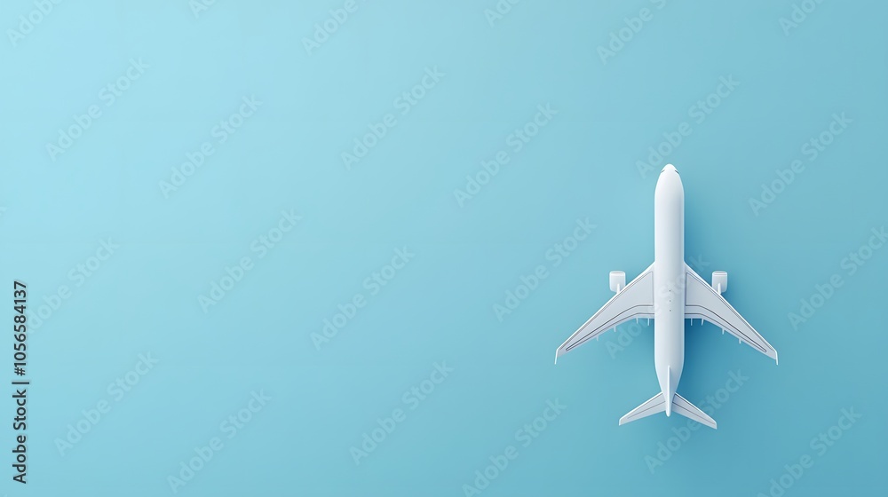 Flat lay design of travel concept with plane on blue background with copy space. Flat lay design of travel concept with plane on blue background with copy space.