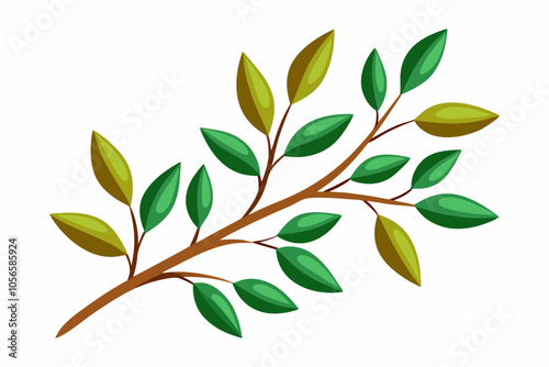 Green branch with leaves