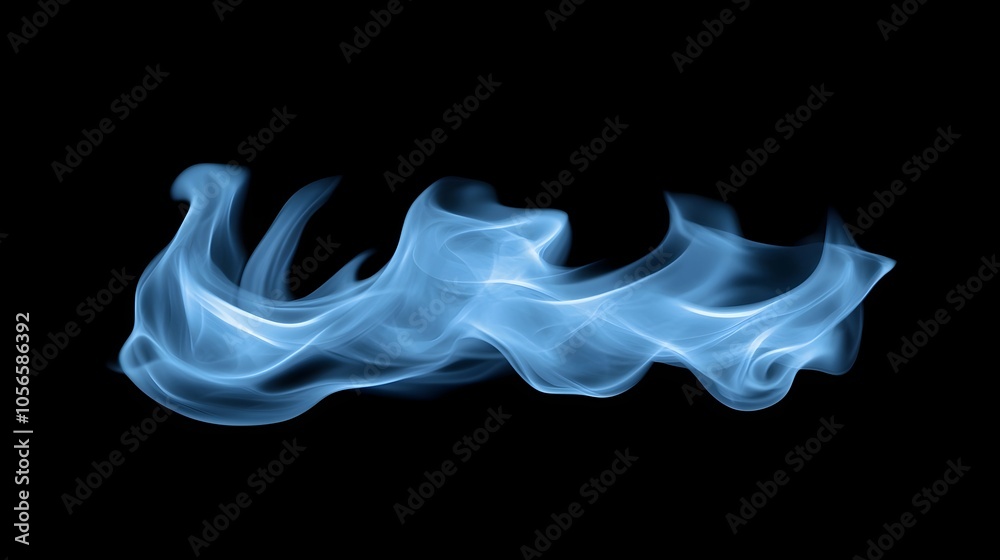 Smooth Flowing Blue Flame with Wispy Edges on Dark Background Smooth Flowing Blue Flame with Wispy Edges on Dark Background