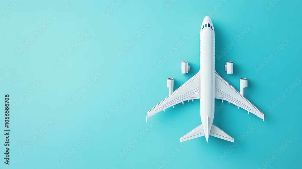 Flat lay design of travel concept with plane on blue background with copy space. Flat lay design of travel concept with plane on blue background with copy space.