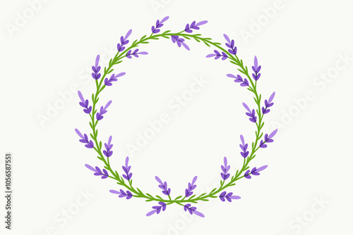 Watercolor ultra violet floral wreath