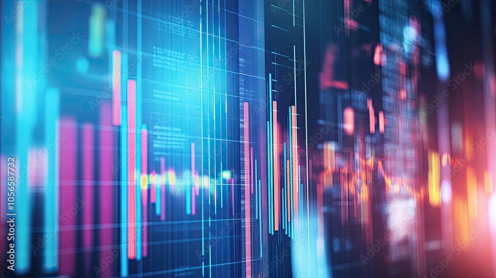 Abstract financial data chart with colorful bars Abstract financial data chart with colorful bars