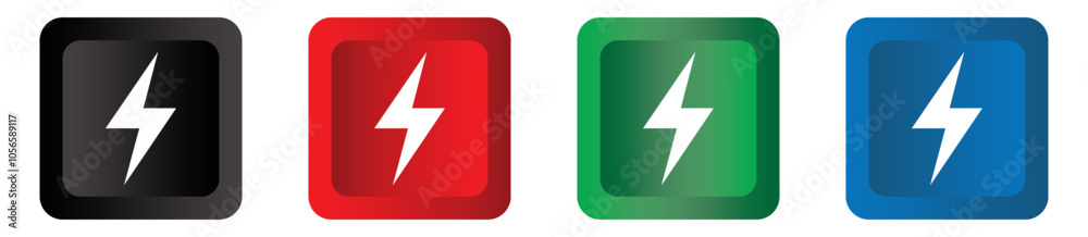 Power button 3d . black, red, green and blue electrical energy symbol. vector illustration. Power button 3d . black, red, green and blue electrical energy symbol. vector illustration.