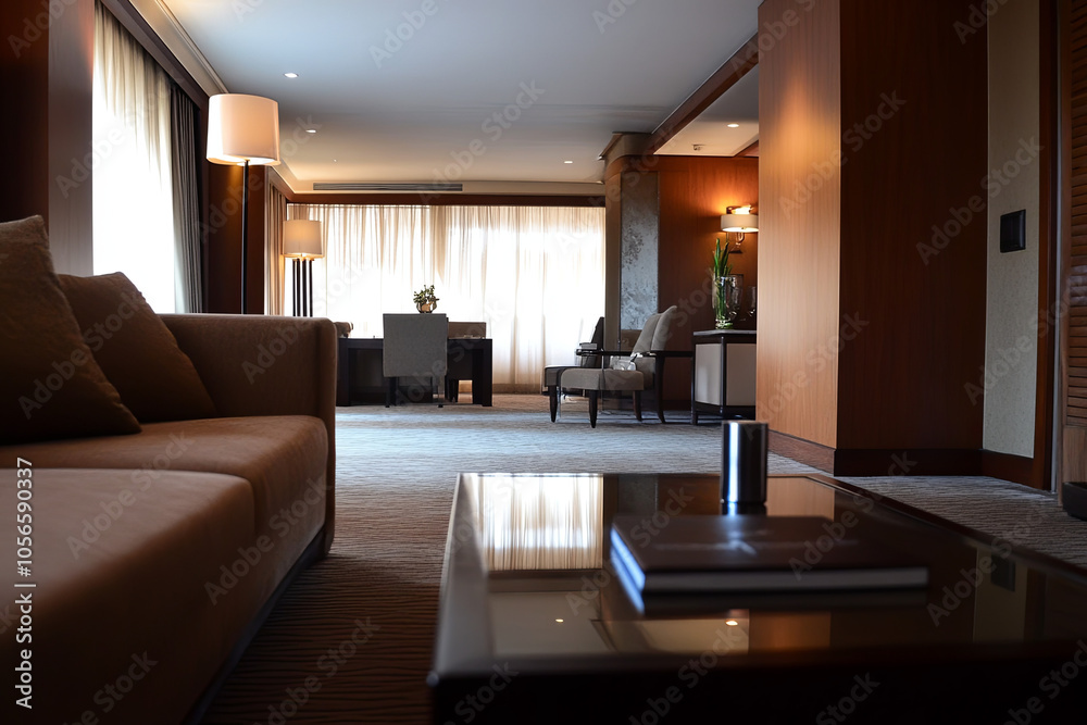 Fototapeta premium Executive suite with a private lounge and meeting area
