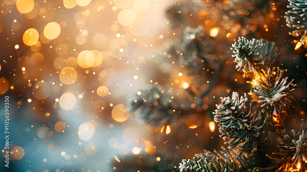 Merry Christmas and Happy New Year. Festive bright beautiful background. Decorated Christmas tree on blurred background. de-focused lights, gold bokeh Merry Christmas and Happy New Year. Festive bright beautiful background. Decorated Christmas tree on blurred background. de-focused lights, gold bokeh