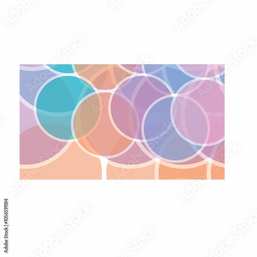 Geometric elements, shapes and infinite loops concept, pastel pink blue, light purple, soft colors abstract background