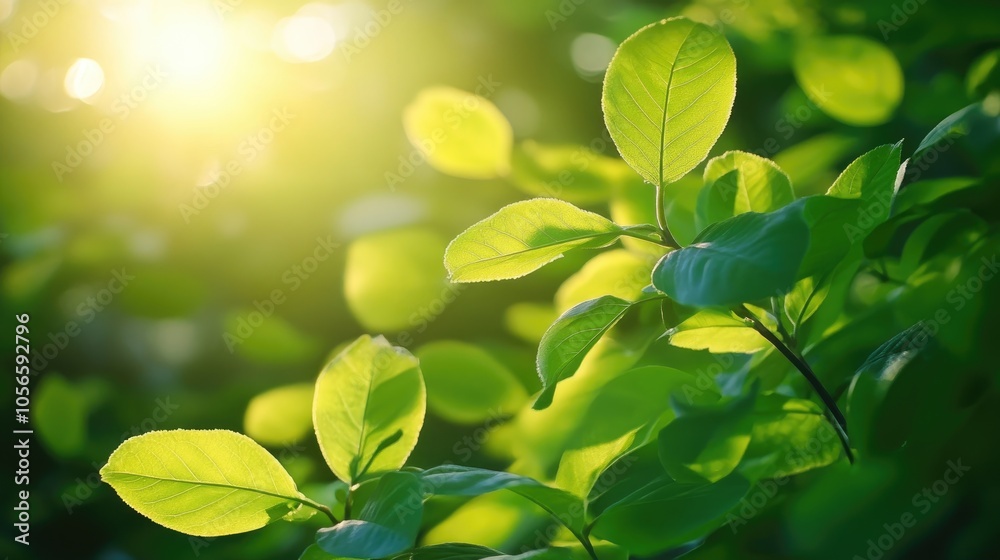 Lush Green Foliage Flourishing Under Bright Sunlight Lush Green Foliage Flourishing Under Bright Sunlight