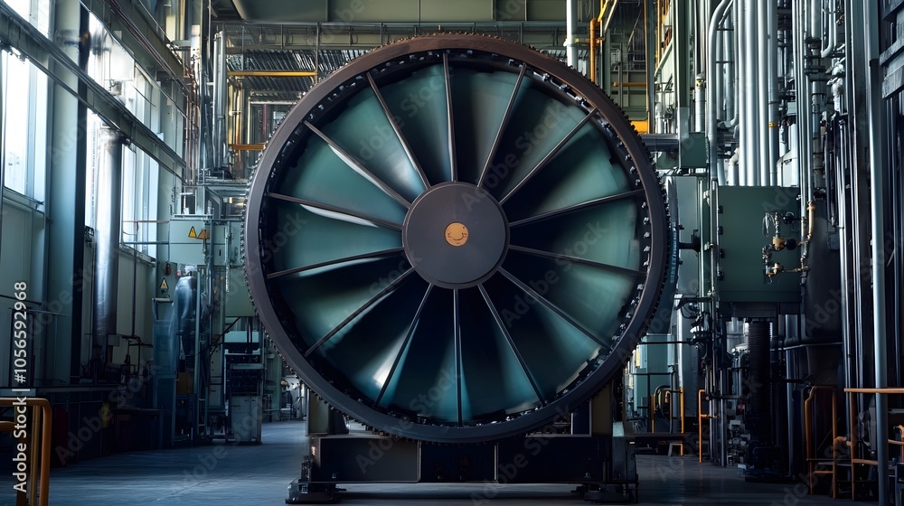 Rotating Cooling Fan Blades in Industrial Temperature Control System Rotating Cooling Fan Blades in Industrial Temperature Control System