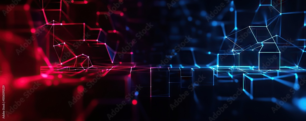 Obraz premium Digital background perfect for tech processes, neural networks, artificial intelligence, data transfer and encryption, digital archives, sound and graphic presentations, science, education, etc.