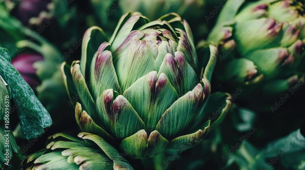 Close up of fresh raw artichokes Close up of fresh raw artichokes