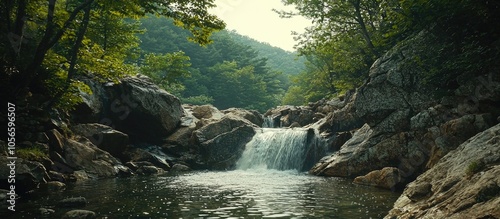 Water Rushing Through Geumjeongsan Mountain Valley photo