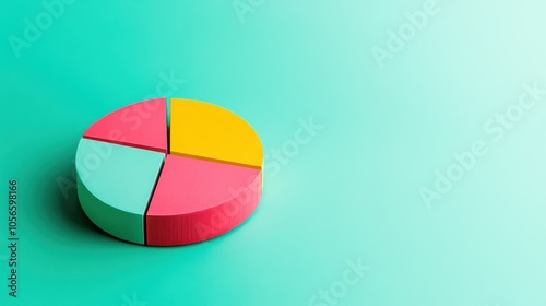 Colorful pie chart on a soft teal background, ideal for presentations and visual data representation. Free Download Colorful pie chart on a soft teal background, ideal for presentations and visual data representation. - GFXLoad