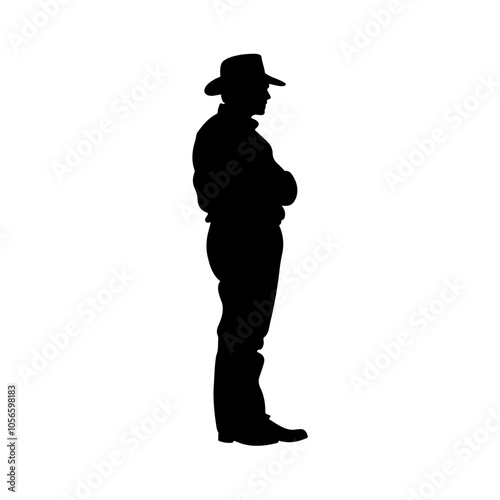 Black silhouette of a anthropologist