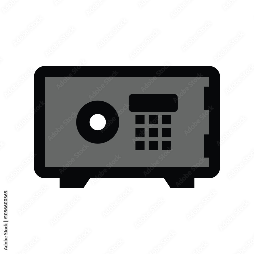 Fototapeta premium Money safe box icon logo design template isolated illustration