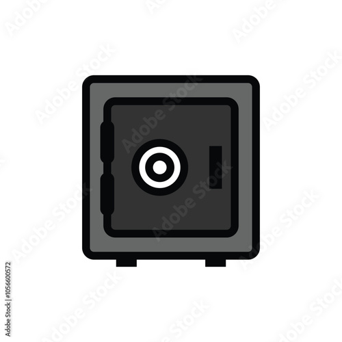 Money safe box icon logo design template isolated illustration