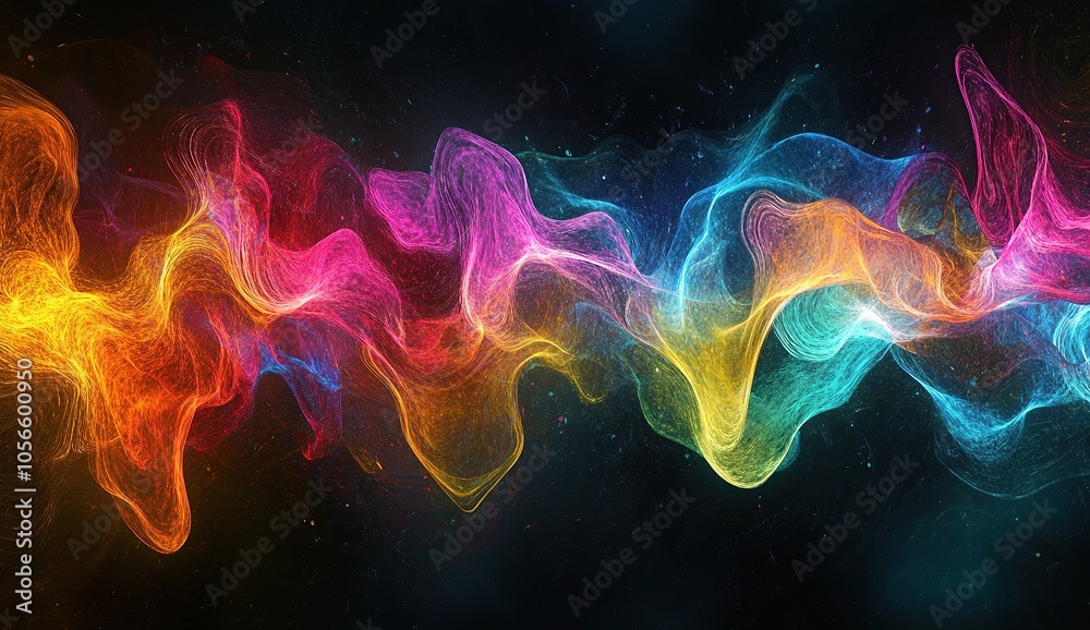 Obraz premium An abstract representation of quantum entanglement, with vibrant colors and dynamic shapes