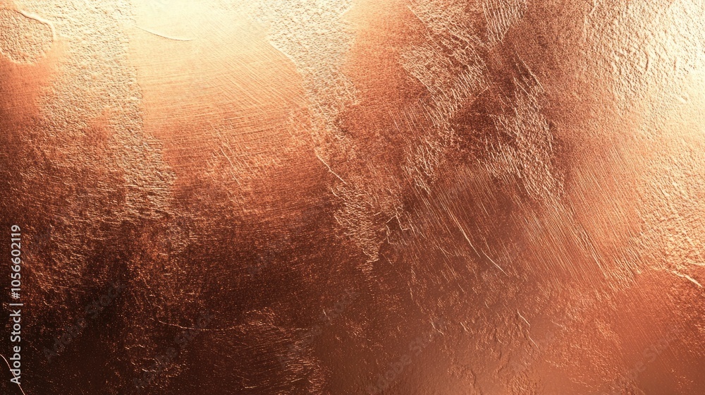 Fototapeta premium Brushed copper metallic texture with an abstract retro style background