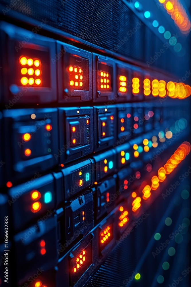 Server Rack with Illuminated Indicator Lights Server Rack with Illuminated Indicator Lights