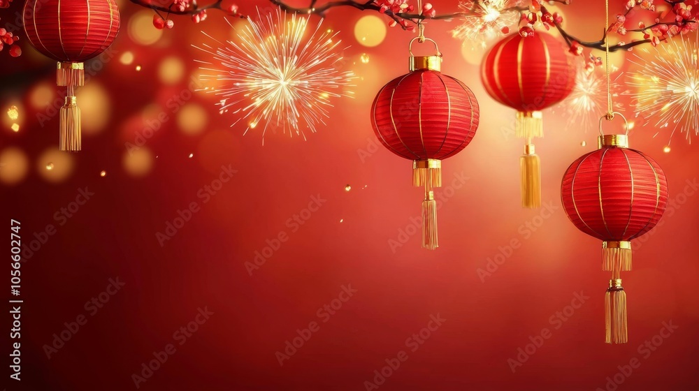 A vibrant display of red lanterns against a festive backdrop, accented with glowing lights and sparkling effects, creating a celebratory atmosphere. A vibrant display of red lanterns against a festive backdrop, accented with glowing lights and sparkling effects, creating a celebratory atmosphere.