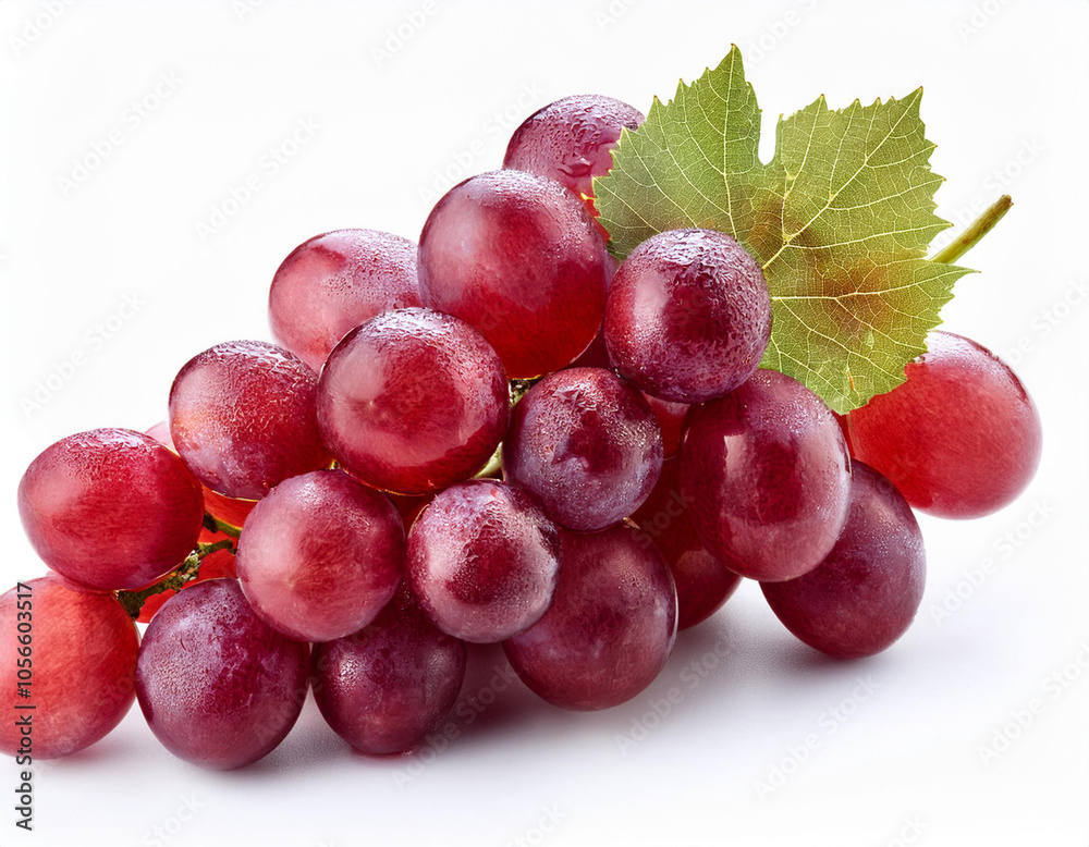 Fototapeta premium red grapes isolated on white background 