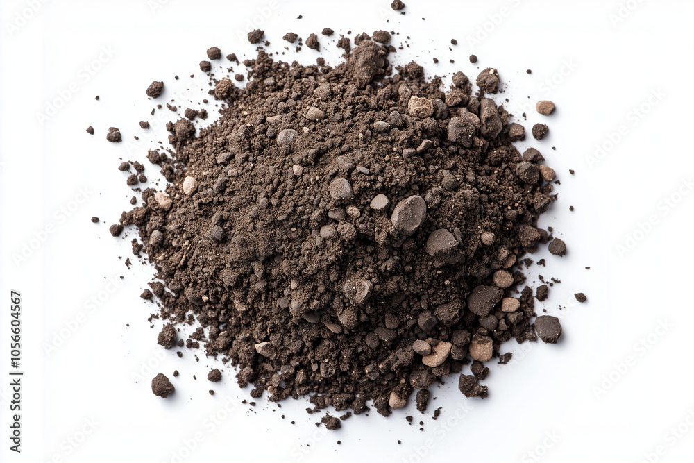 Pile of soil isolated on white background... Pile of soil isolated on white background...