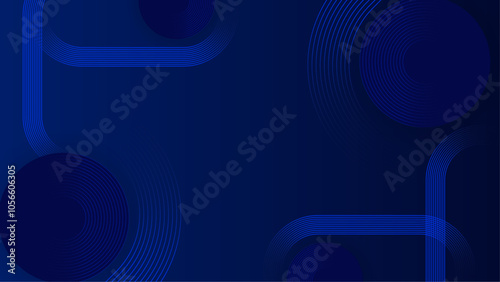 Abstract Blue Geometric Background With Circular Patterns. Elegant abstract blue design geometric shapes and circular patterns. Ideal for technology, modern art, or digital theme and professional look