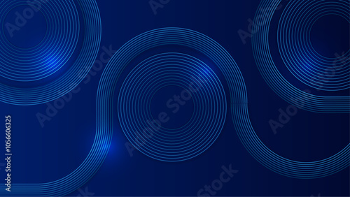 Wallpaper Mural Abstract Blue Circular Pattern on Dark Background Torontodigital.ca