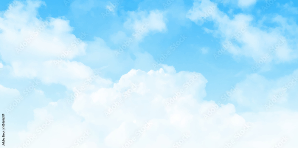 White cloud on blue sky. Vibrant Blue Sky with White Clouds in a Beautiful Summer Day stock photo. Vector illustration. White cloud on blue sky. Vibrant Blue Sky with White Clouds in a Beautiful Summer Day stock photo. Vector illustration.
