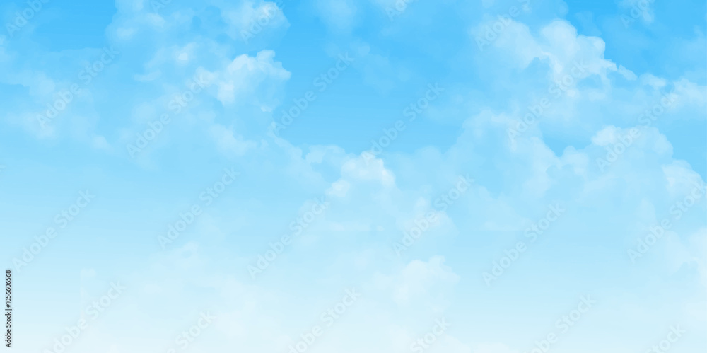 Vibrant Blue Sky with White Clouds in a Beautiful Summer Day. Blue sky and white clouds. Vector design Vibrant Blue Sky with White Clouds in a Beautiful Summer Day. Blue sky and white clouds. Vector design