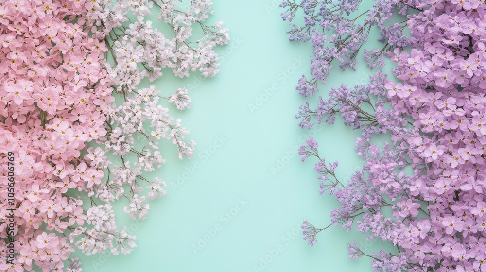 Soft Floral Background with Lavender and Pink Blooms Soft Floral Background with Lavender and Pink Blooms