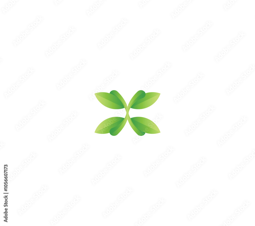 Initial Letter X With Leaf Luxury Logo. Green leaf logo Template vector Design. Initial Letter X With Leaf Luxury Logo. Green leaf logo Template vector Design.