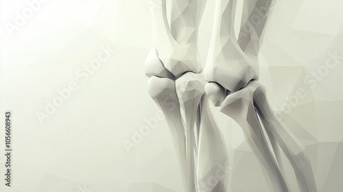 Skeleton Knee Joint: A detailed, close-up view of a human skeleton's knee joint, showcasing the intricate structure and connection of bones.