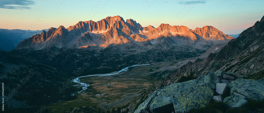 Fototapeta premium Breathtaking Natural Landscapes: Vibrant Sunsets, Serene Forests, and Colorful Ocean Views with Stunning Skies and Tranquil