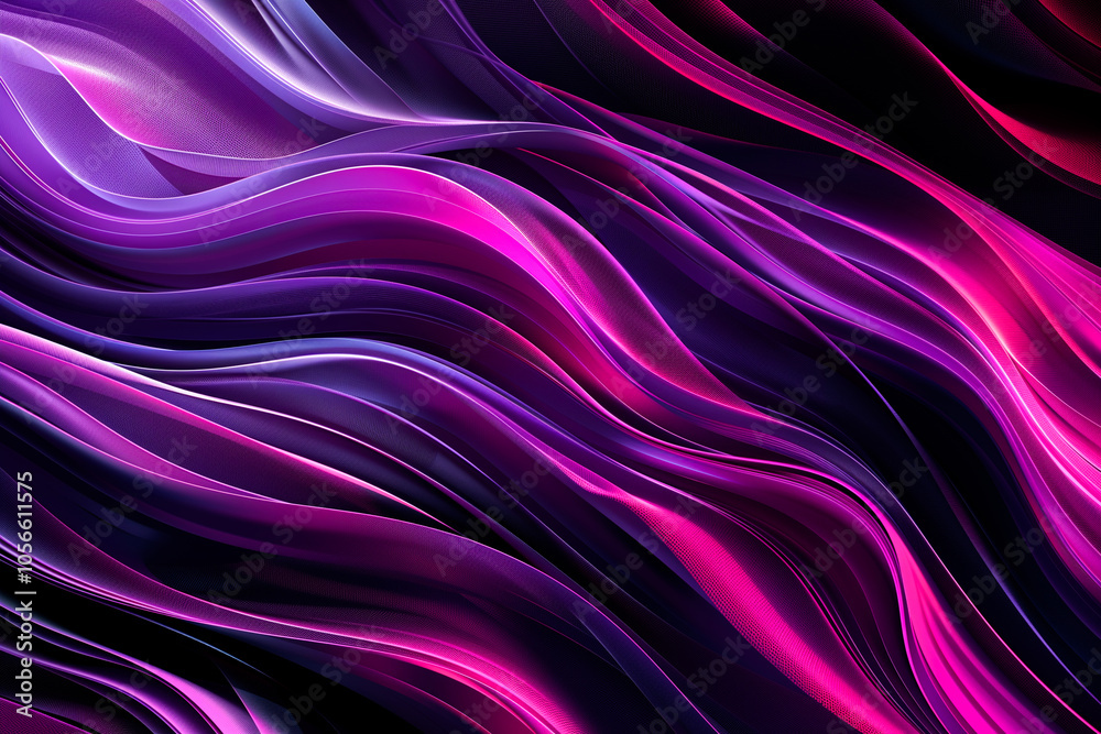 Fototapeta premium Bright elegant wallpaper with smooth curved stripes. Vector illustration