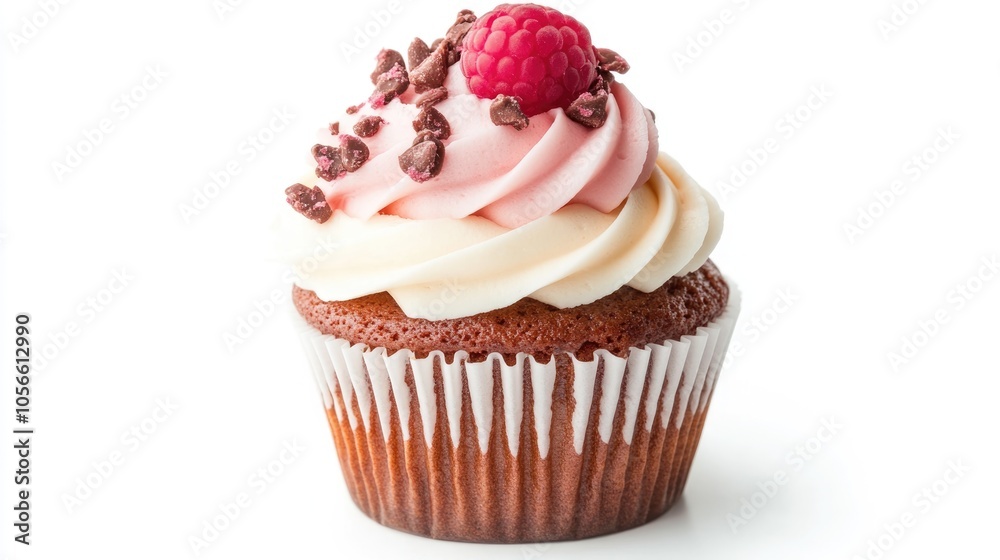 Cupcake placed on a white background Cupcake placed on a white background