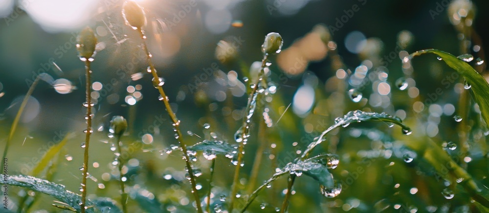 Morning Drops Of Rain After A Danger On Plants Morning Drops Of Rain After A Danger On Plants