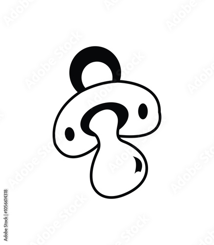 Simple pacifier baby icon, easy-to-use coloring page design
